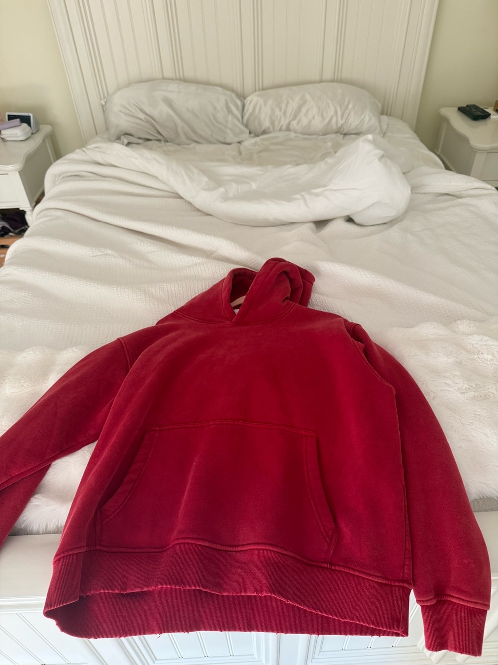 Amazon Essentials Men's Red Crewneck Hoodie